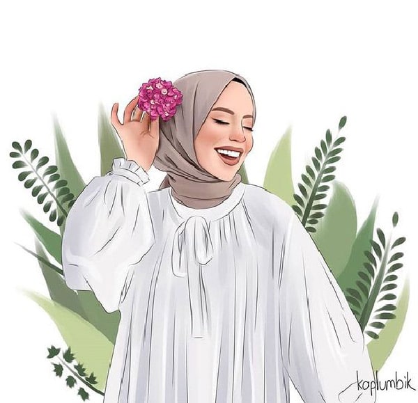 عکس دختر با حجاب فانتزی کارتونی