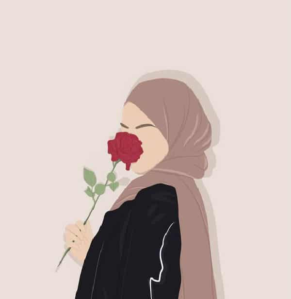 عکس نقاشی دختر با حجاب فانتزی